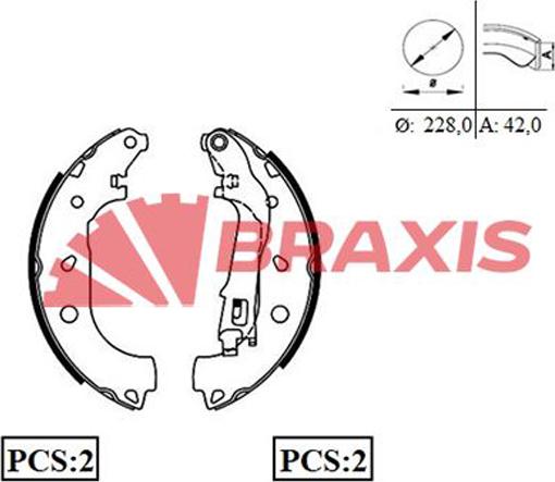 Braxis AC0070 - Kit ganasce freno autozon.pro