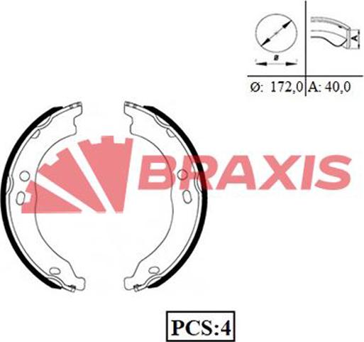 Braxis AC0078 - Kit ganasce, Freno stazionamento autozon.pro