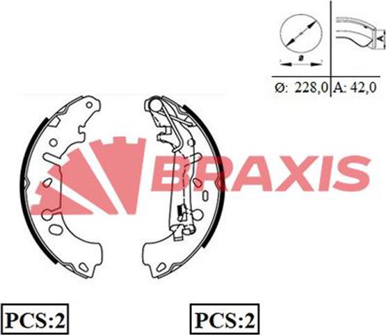 Braxis AC0072 - Kit ganasce freno autozon.pro