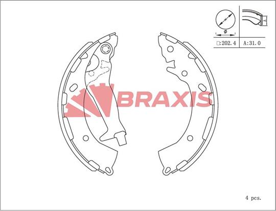 Braxis AC0144 - Kit ganasce freno autozon.pro