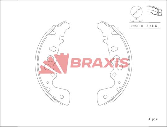 Braxis AC0145 - Kit ganasce freno autozon.pro