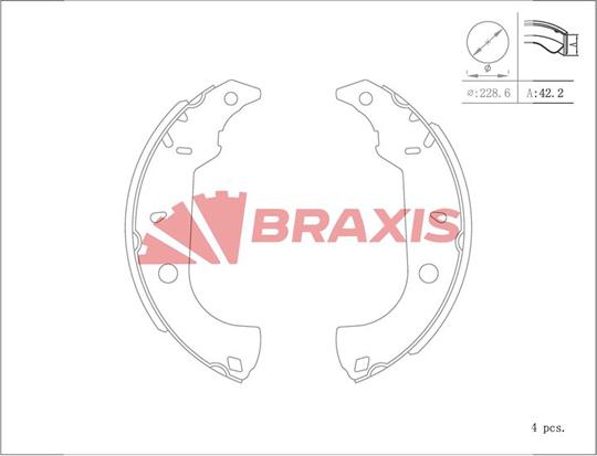 Braxis AC0140 - Kit ganasce freno autozon.pro