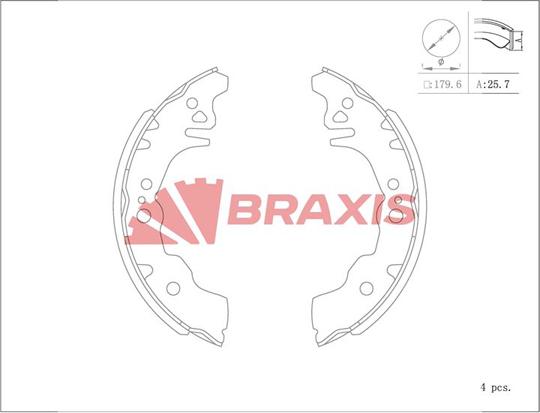 Braxis AC0152 - Kit ganasce freno autozon.pro