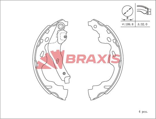 Braxis AC0109 - Kit ganasce freno autozon.pro