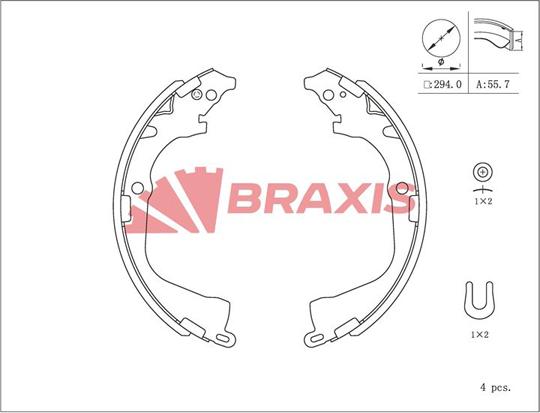 Braxis AC0104 - Kit ganasce freno autozon.pro