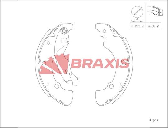 Braxis AC0105 - Kit ganasce freno autozon.pro