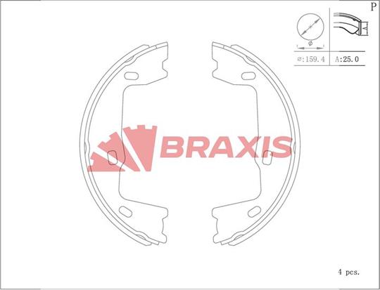 Braxis AC0101 - Kit ganasce, Freno stazionamento autozon.pro