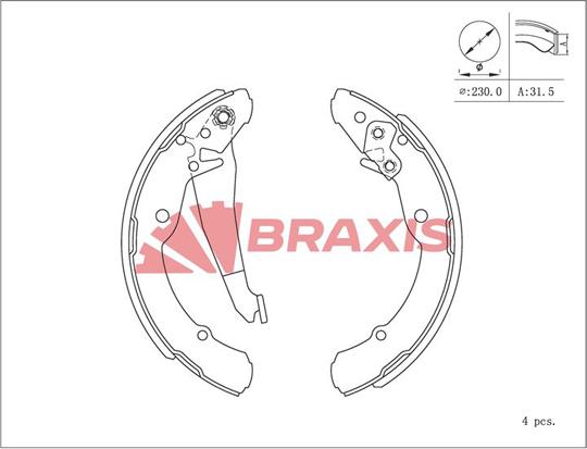 Braxis AC0116 - Kit ganasce freno autozon.pro