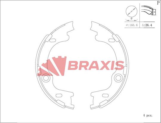 Braxis AC0112 - Kit ganasce, Freno stazionamento autozon.pro