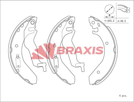 Braxis AC0136 - Kit ganasce freno autozon.pro