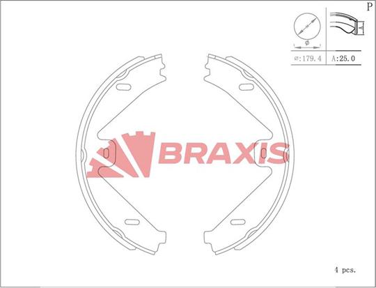 Braxis AC0131 - Kit ganasce, Freno stazionamento autozon.pro