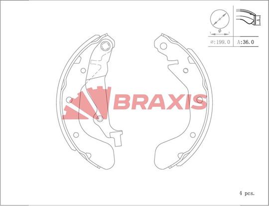 Braxis AC0124 - Kit ganasce freno autozon.pro