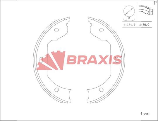 Braxis AC0126 - Kit ganasce, Freno stazionamento autozon.pro