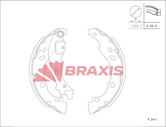 Braxis AC0120 - Kit ganasce freno autozon.pro