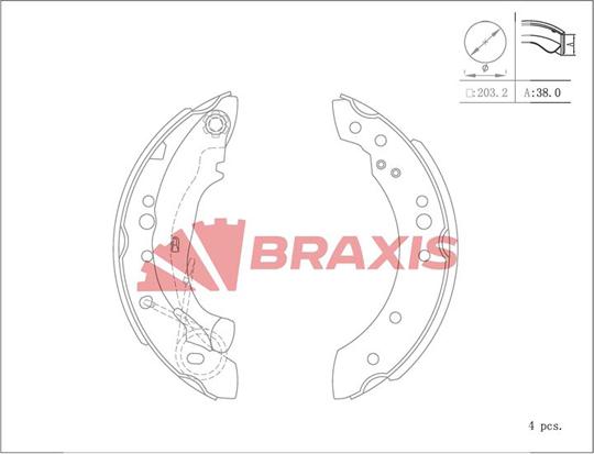 Braxis AC0121 - Kit ganasce freno autozon.pro