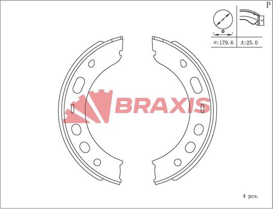 Braxis AC0205 - Kit ganasce, Freno stazionamento autozon.pro