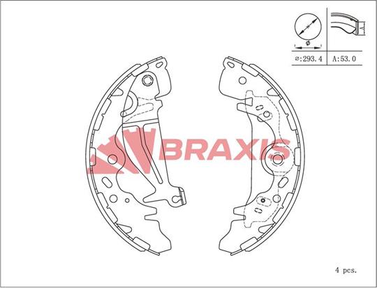 Braxis AC0218 - Kit ganasce freno autozon.pro