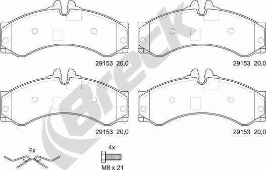 Breck 29153 00 703 00 - Kit pastiglie freno, Freno a disco autozon.pro