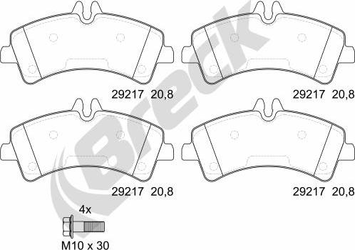 Breck 29217 00 703 00 - Kit pastiglie freno, Freno a disco autozon.pro