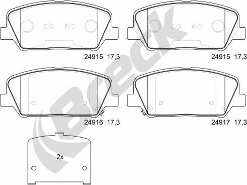 Breck 24915 00 701 00 - Kit pastiglie freno, Freno a disco autozon.pro