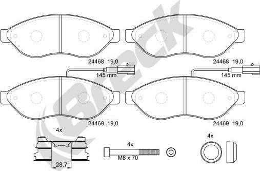 Breck 24469 00 703 10 - Kit pastiglie freno, Freno a disco autozon.pro