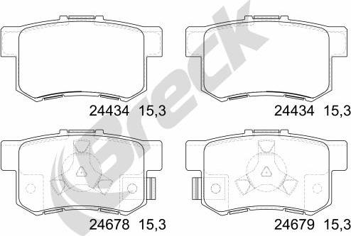 Breck 24434 00 704 00 - Kit pastiglie freno, Freno a disco autozon.pro