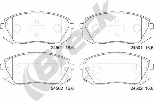 Breck 24501 00 701 00 - Kit pastiglie freno, Freno a disco autozon.pro