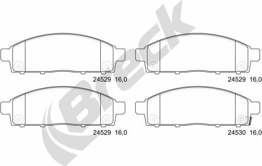 Breck 24529 00 701 10 - Kit pastiglie freno, Freno a disco autozon.pro