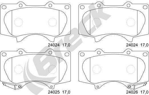 Breck 24024 00 701 10 - Kit pastiglie freno, Freno a disco autozon.pro