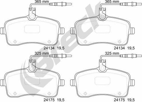 Breck 24134 00 701 10 - Kit pastiglie freno, Freno a disco autozon.pro