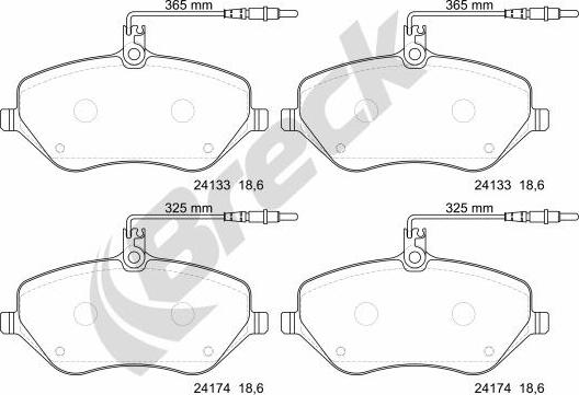 Breck 24133 00 701 10 - Kit pastiglie freno, Freno a disco autozon.pro