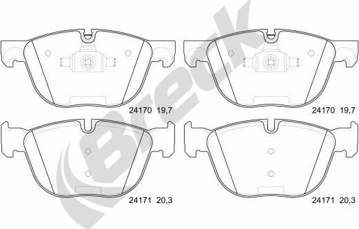 Breck 24170 00 552 00 - Kit pastiglie freno, Freno a disco autozon.pro