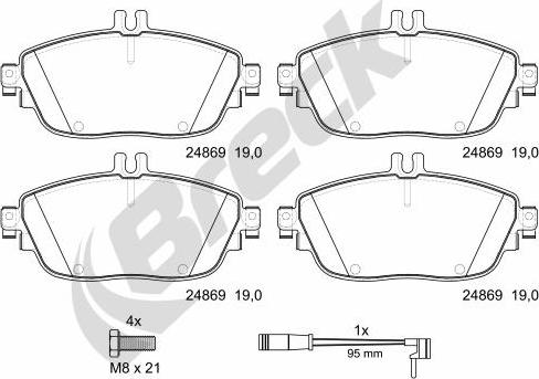 Breck 24869 00 701 00 - Kit pastiglie freno, Freno a disco autozon.pro