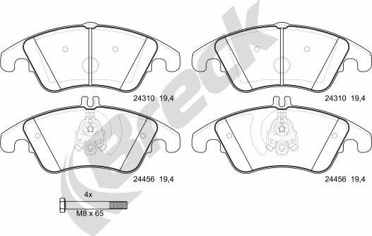 Breck 24310 00 551 00 - Kit pastiglie freno, Freno a disco autozon.pro