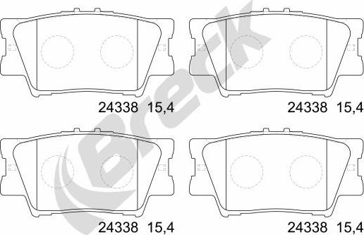 Breck 24338 00 704 00 - Kit pastiglie freno, Freno a disco autozon.pro