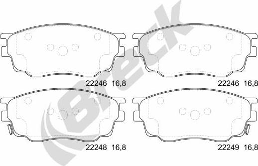 Breck 24246 00 701 10 - Kit pastiglie freno, Freno a disco autozon.pro