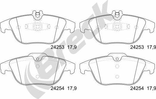 Breck 24253 00 702 00 - Kit pastiglie freno, Freno a disco autozon.pro