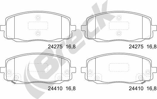 Breck 24275 00 702 10 - Kit pastiglie freno, Freno a disco autozon.pro