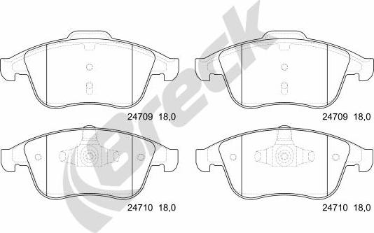 Breck 24709 00 701 00 - Kit pastiglie freno, Freno a disco autozon.pro