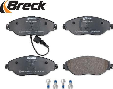 Breck 24738 00 551 10 - Kit pastiglie freno, Freno a disco autozon.pro