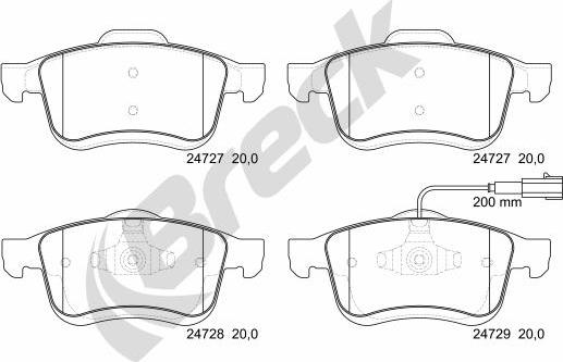 Breck 24727 00 701 10 - Kit pastiglie freno, Freno a disco autozon.pro