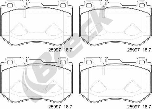 Breck 25997 00 701 00 - Kit pastiglie freno, Freno a disco autozon.pro