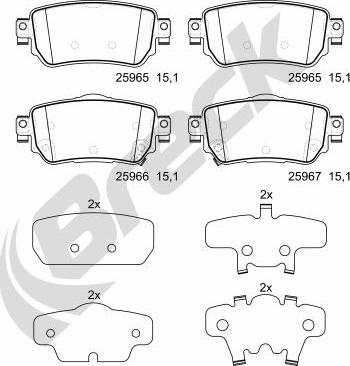 Breck 25965 00 702 00 - Kit pastiglie freno, Freno a disco autozon.pro