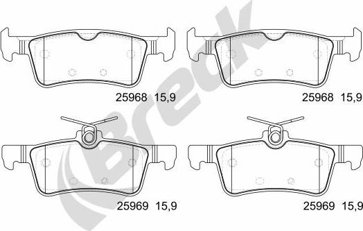 Breck 25968 00 704 00 - Kit pastiglie freno, Freno a disco autozon.pro