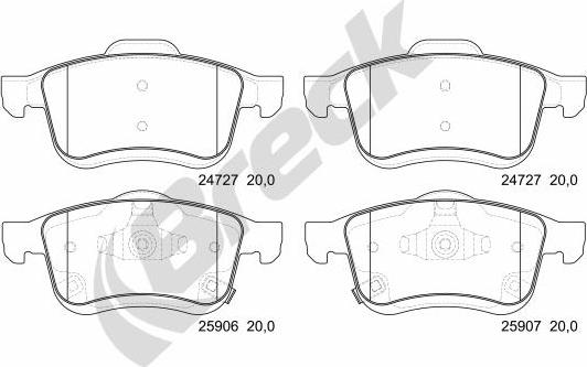 Breck 25906 00 701 00 - Kit pastiglie freno, Freno a disco autozon.pro