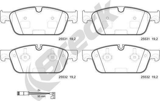 Breck 25531 00 552 00 - Kit pastiglie freno, Freno a disco autozon.pro