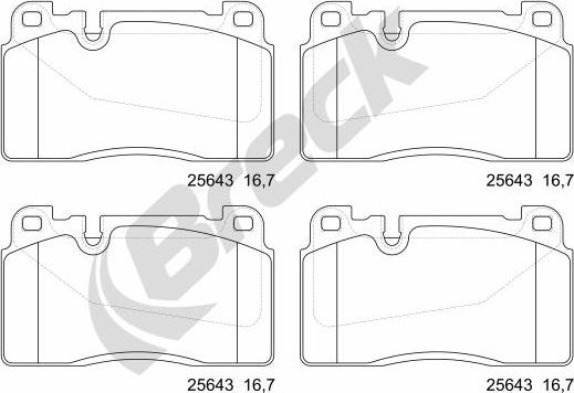 Breck 25643 00 551 00 - Kit pastiglie freno, Freno a disco autozon.pro