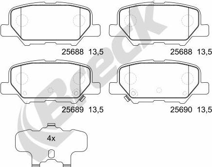 Breck 25688 00 702 00 - Kit pastiglie freno, Freno a disco autozon.pro