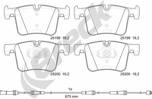 Breck 25199 00 551 00 - Kit pastiglie freno, Freno a disco autozon.pro