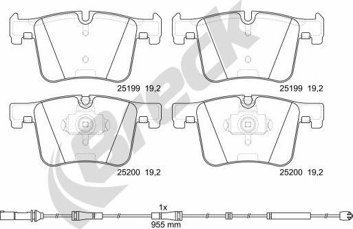 Breck 25199 00 551 10 - Kit pastiglie freno, Freno a disco autozon.pro